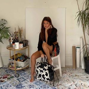 HOBO Sheila Large Satchel Cow Print